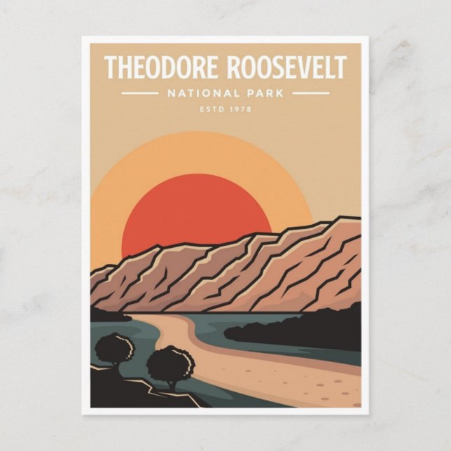 Cartão Postal Theodore Roosevelt National Park Dakota do Norte (Frente)