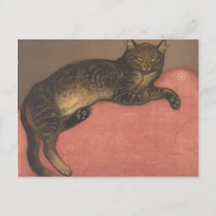 Cartão Postal Théophile Steinlen   Inverno: Gato numa almofada