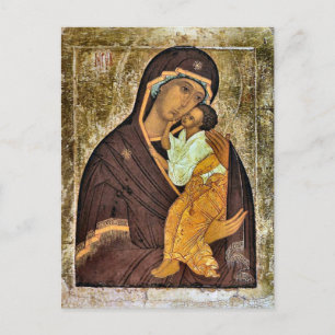 Cartão Postal Theotokos e o Ícone Filho Cristo