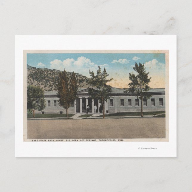 Cartão Postal Thermopolis, WY - Vista da Grande Casa do Bath Hor (Frente)