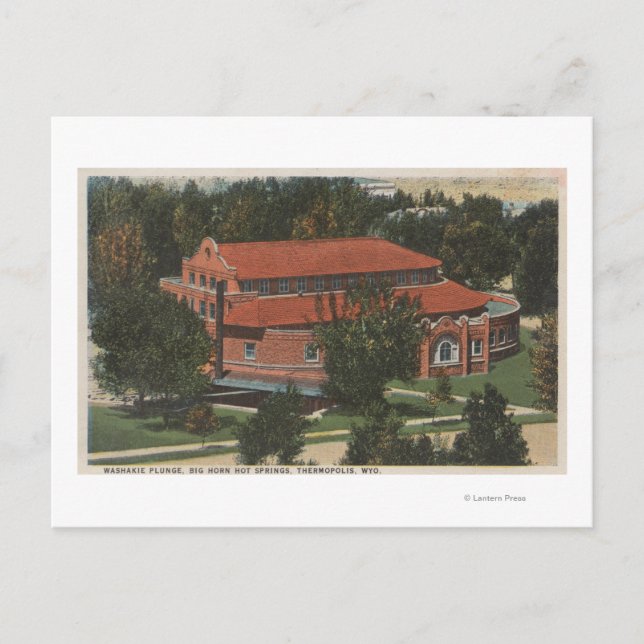 Cartão Postal Thermopolis, WY - Vista de Washakie Plunge (Frente)