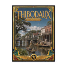 Thibodaux Louisiana Arte Deco Vintage Idade Dourad
