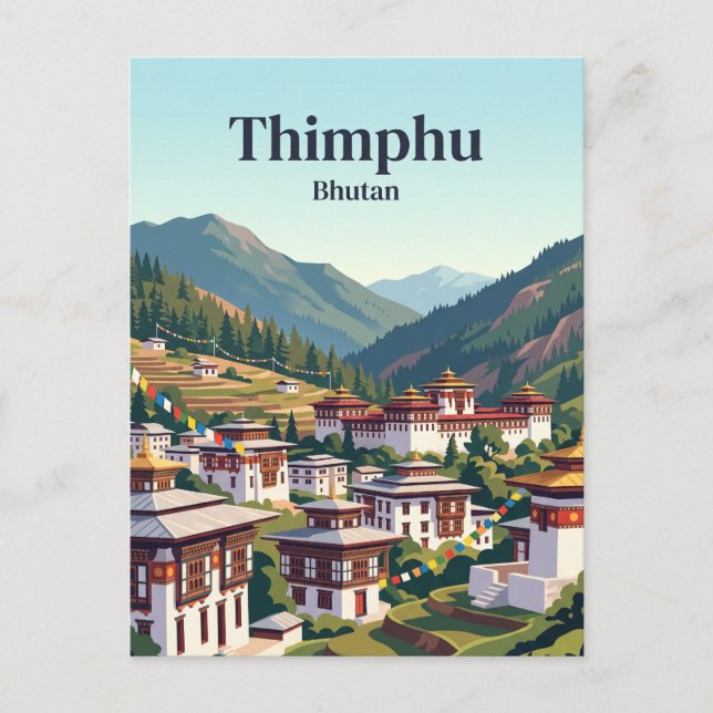 Cartão Postal Thimphu, Butão (Frente)