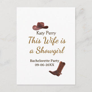 Cartão Postal This Wife is a showgirl bachelorette party name da