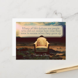 Cartão Postal Thomas Edison Inspirational Cote "Falhas"