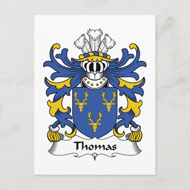 Cartão Postal Thomas Family Crest (Frente)