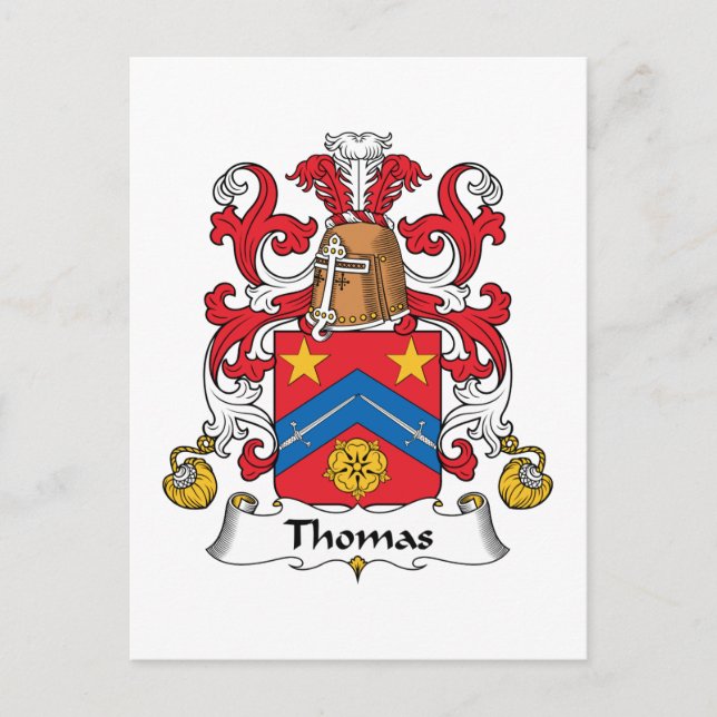 Cartão Postal Thomas Family Crest (Frente)