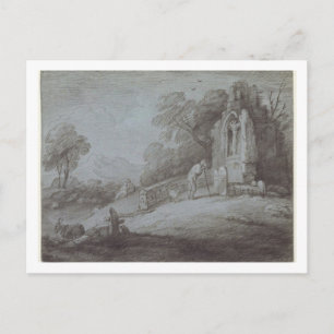 Cartão Postal Thomas Gainsborough   Churchyard com a figura Cont