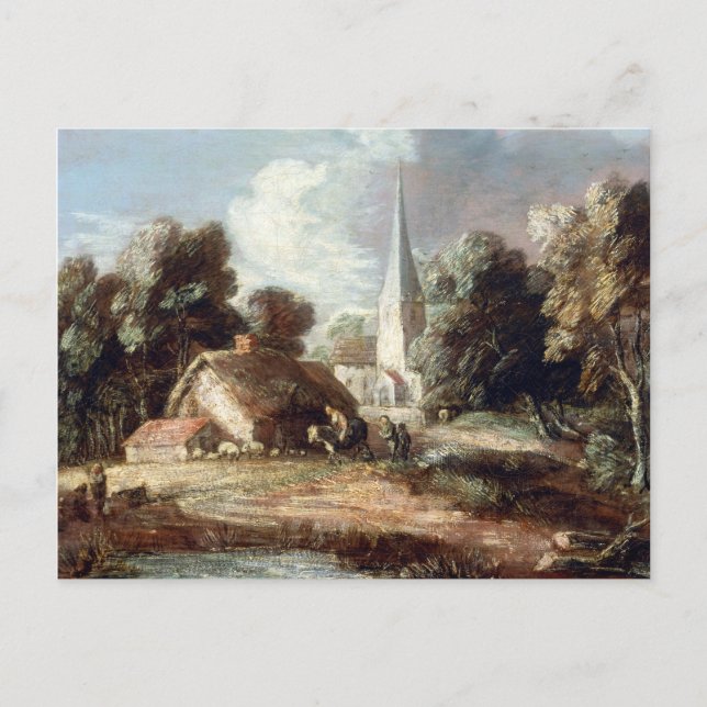 Cartão Postal Thomas Gainsborough Landscape with Cotage (Frente)