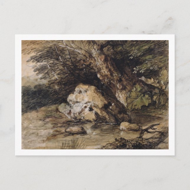 Cartão Postal Thomas Gainsborough | Uma paisagem Hilly com Figur (Frente)