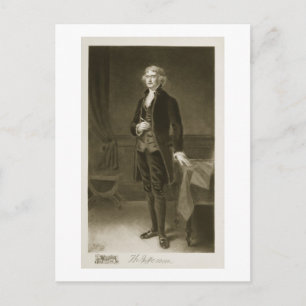 Cartão Postal Thomas Jefferson, 3º Presidente dos Estados Unidos