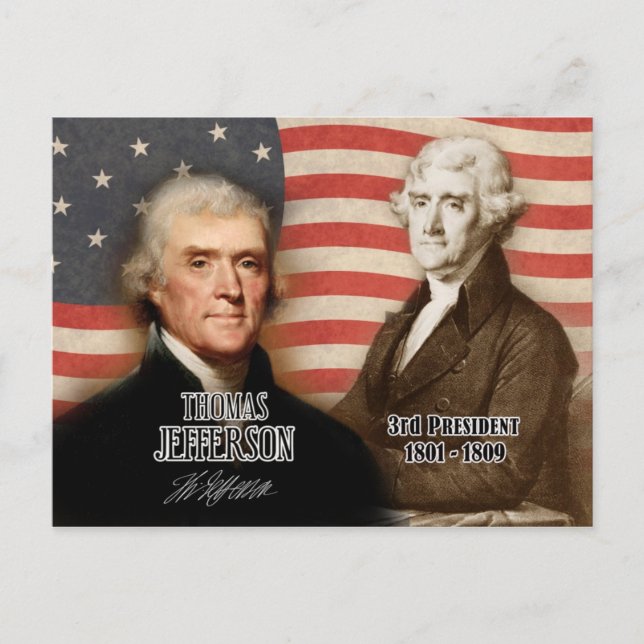 Cartão Postal Thomas Jefferson - 3º Presidente dos EUA (Frente)