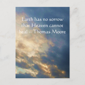 Cartão Postal Thomas Moore citações inspiradoras com o céu azul