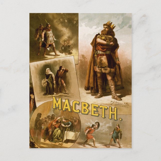 Cartão Postal Thomas W. Keene no MacBeth de William Shakespeare (Frente)