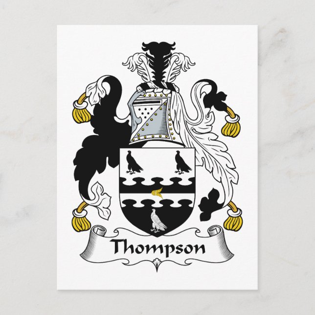 Cartão Postal Thompson Family Crest (Frente)