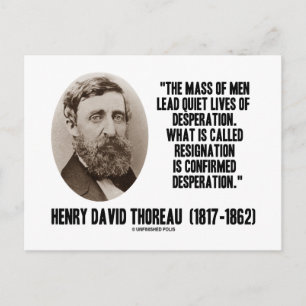 Cartão Postal Thoreau Leva Uma Renúncia De Desespero Silencioso