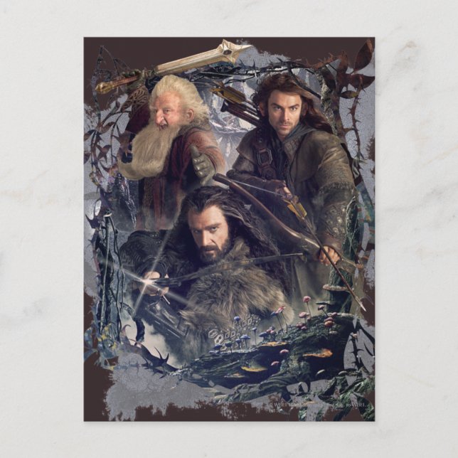 Cartão Postal Thorin, Kili e Gráfico Balin (Frente)