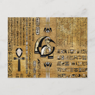 Cartão Postal Thoth - Djhuty Egito - Dourado Deus e Pérola