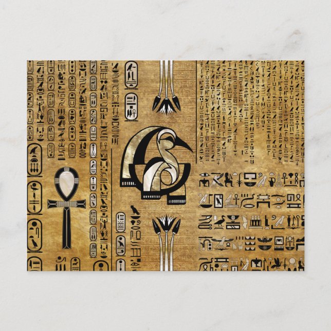 Cartão Postal Thoth - Djhuty Egito - Dourado Deus e Pérola (Frente)
