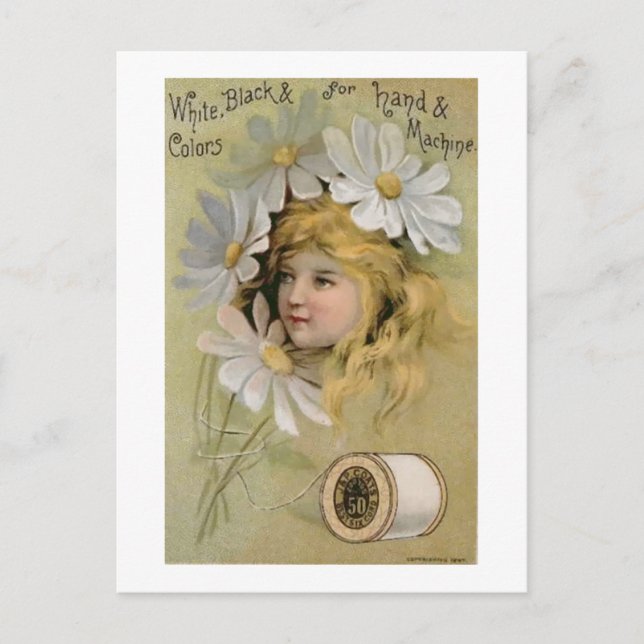 Cartão Postal Thread de casacos - Garota Margarida (Frente)