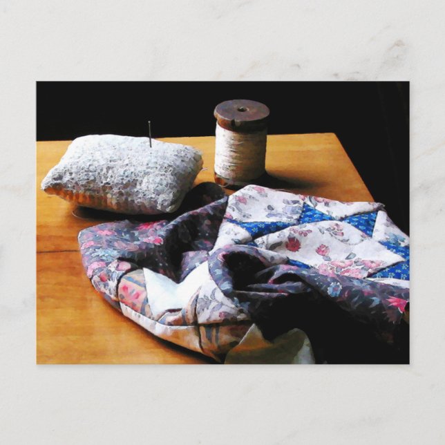 Cartão Postal Thread, Pincushion e Cloth (Frente)