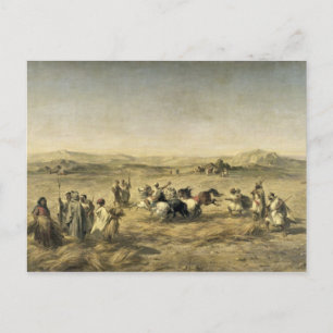 Cartão Postal Threshing Wheat na Argélia, 1853