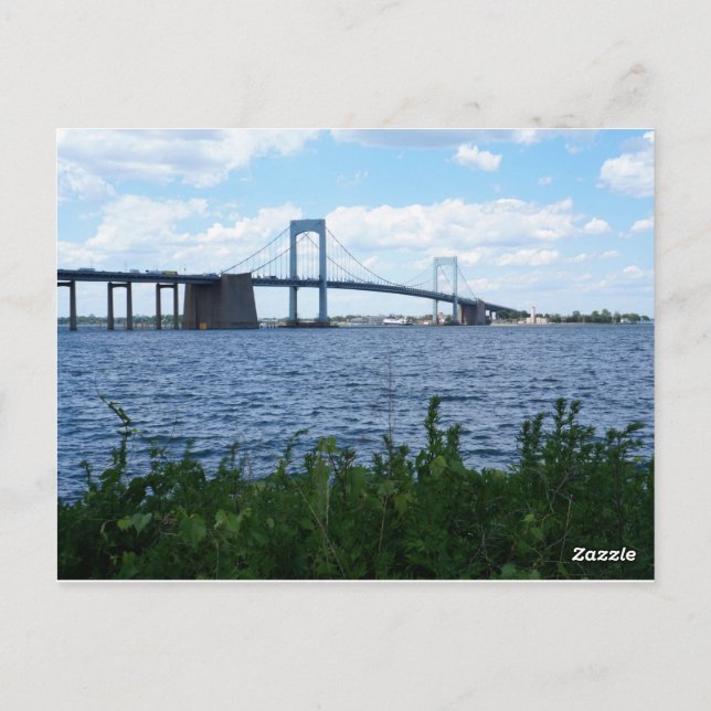 Cartão Postal Throgs Neck Bridge Queens New York (Verso)