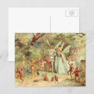 Cartão Postal Thumbelina and Prince Wedding, Vintage Fairy Tales