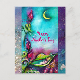 CARTÃO POSTAL THUMBELINA DORMINDO ENTRE FOLHAS DE ROSA