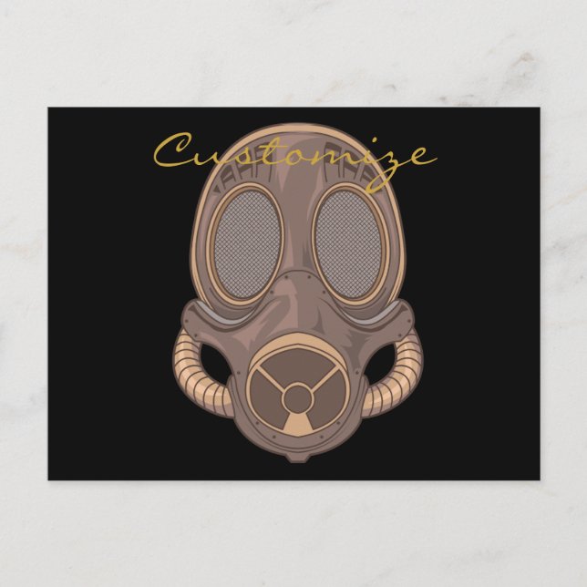 Cartão Postal Thunder_Cove da Máscara de Gás Steampunk (Frente)