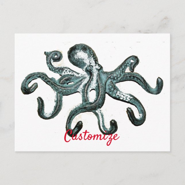 Cartão Postal Thunder_Cove de Octopus Azul (Frente)