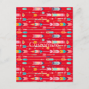 Cartão Postal Thunder_Cove do Padrão de Seta Multicoloração