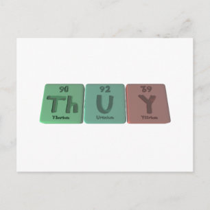 Cartão Postal Thuy como Tório Urânio Ítrio