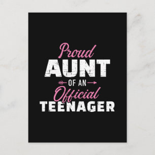 Cartão Postal Tia orgulhosa do aniversário de 13 anos do adolesc