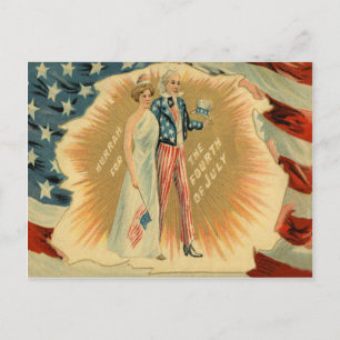 Cartão Postal Tia Sam Lady Liberty Bandeira dos EUA
