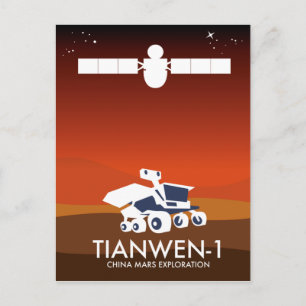 Cartão Postal Tianwen-1 arte espacial da China