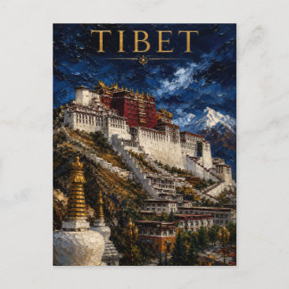 Cartão Postal Tibet: Mystic Peak Potala Palace Art Souvenir
