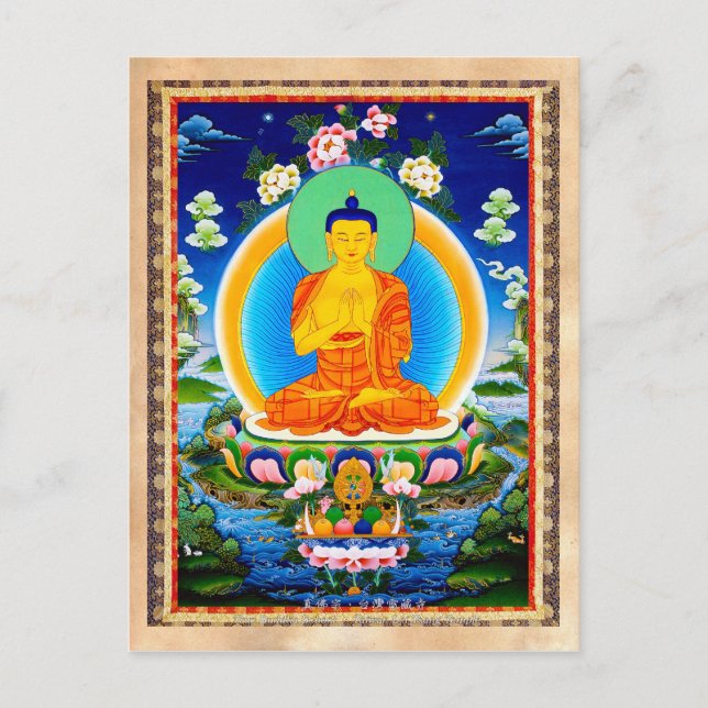 Cartão Postal Tíbetan oriental legal thangka Prabhutaratna Buddh (Frente)