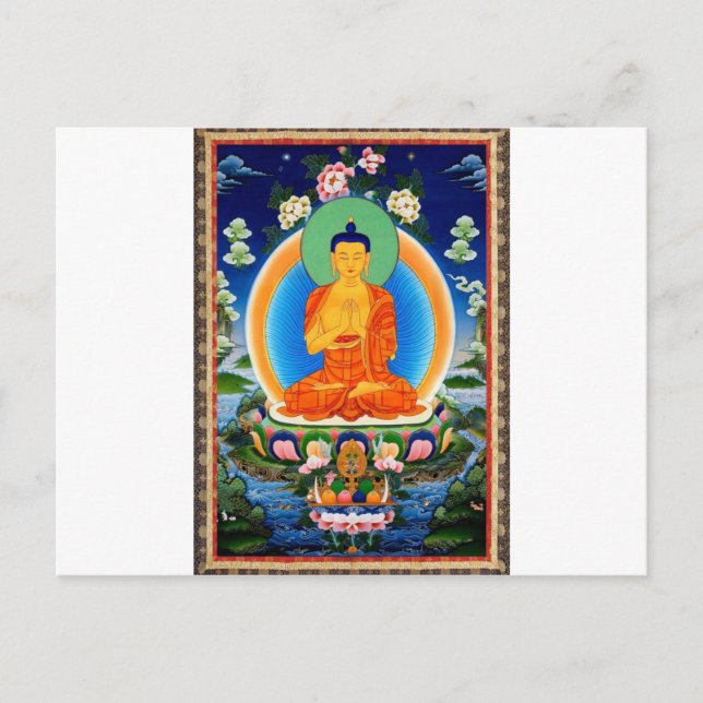 Cartão Postal Tibetan Thangka Buda Prabhutaratna (Frente)