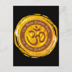 Cartão Postal Tibetano Mantra com símbolo Aum