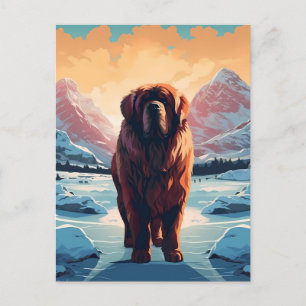 Cartão Postal Tibetano Mastiff nas montanhas de neve