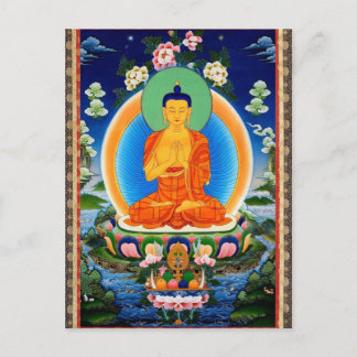 Cartão Postal Tibetano Thangka Prabhutaratna Buddha