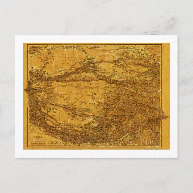 Cartão Postal TibeteMapa PanorâmicoTibete 2 (Frente)