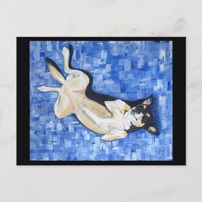 Cartão Postal Tickle meu desenho do cão de pimenta da barriga (Frente)