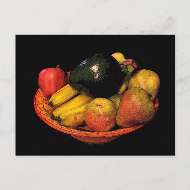 Cartão Postal Tigela de Fruta (Frente)