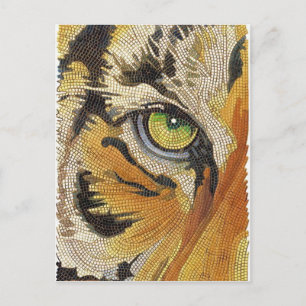 Cartão Postal "Tiger Azulejos" Tiger Face Mosaico