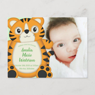 Cartão Postal Tiger Chá de fraldas Safari