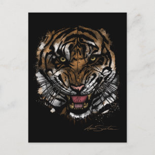 Cartão Postal Tiger Face (Design de Assinatura)