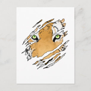 Cartão Postal Tiger Face Wildlife Art