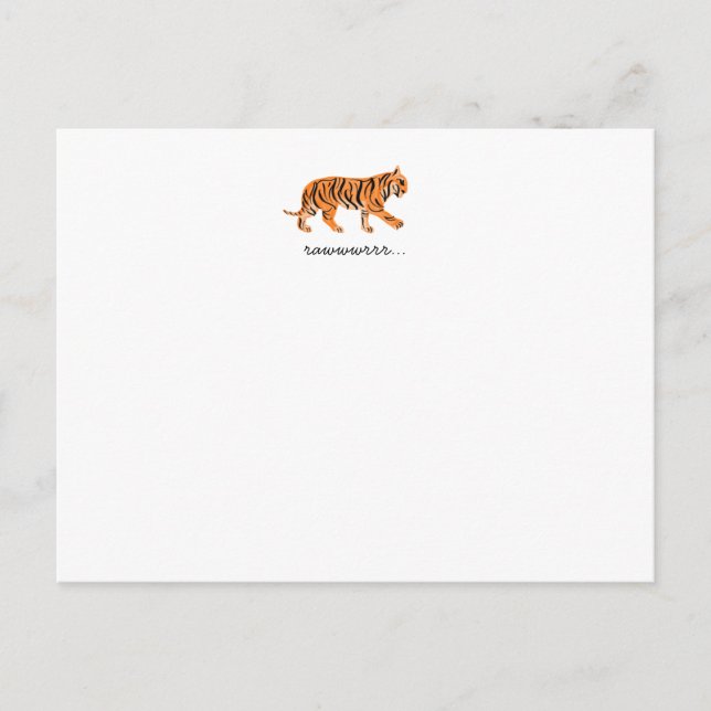 Cartão Postal Tiger Flat Notecard (Frente)